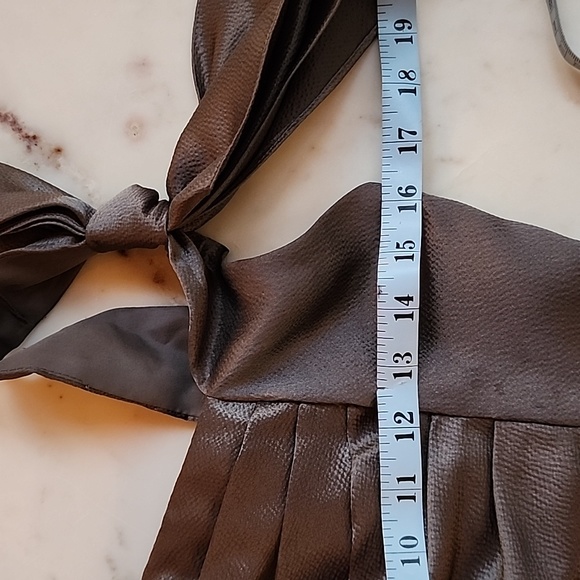 White by Vera Wang hammered satin bow dress 6 in smokey haze - Picture 12 of 16